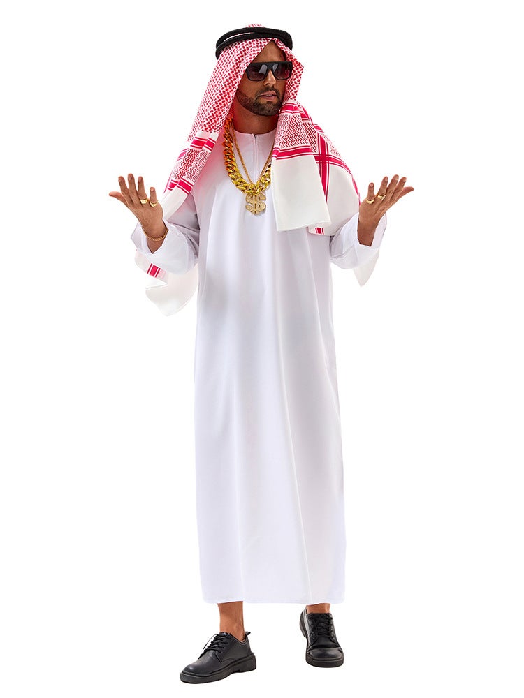 Unisex Arabian Style Costume Robe – Polyester Dubai Cosplay Outfit for Men and Women - Image 2